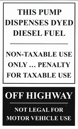 Dyed Diesel Decal-Pump/Off Highway