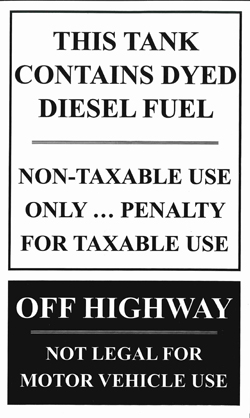 Dyed Diesel Decal-Tank/Off Highway